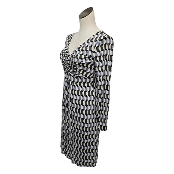 Boden Black Gray Polka Dot V-Neck Sheath Shift Jersey Dress Size US‎ 2 Regular - Picture 7 of 10